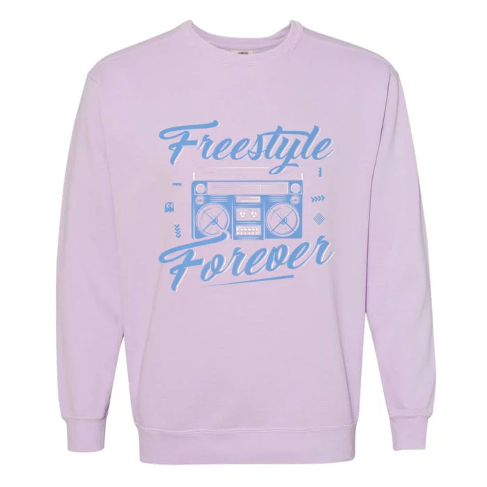 Freestyle Forever Music Boom Box Radio Love Music Garment-Dyed Sweatshirt