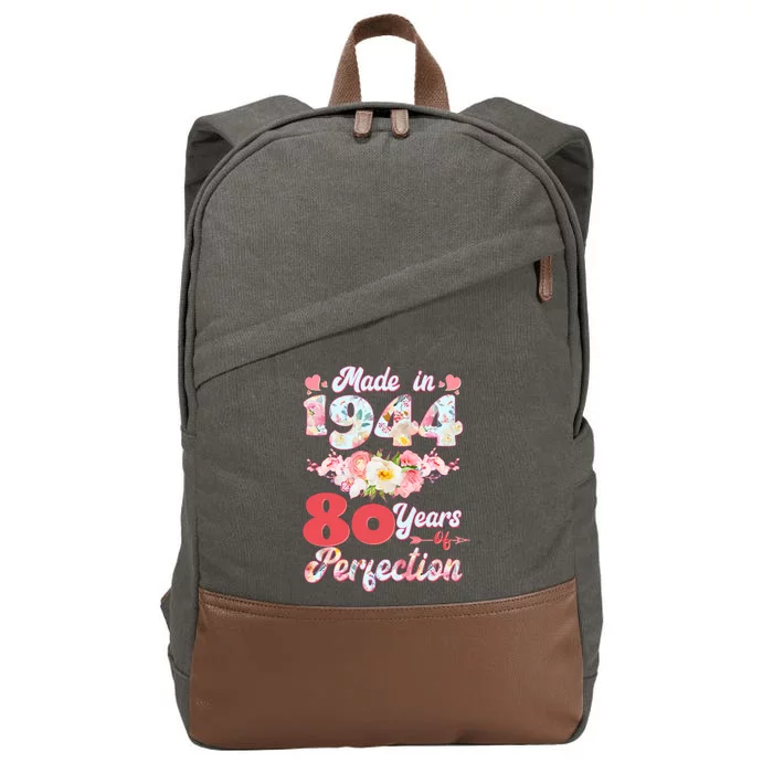 Flower Floral Made In 1944 80 Years Of Perfection Cotton Canvas Backpack