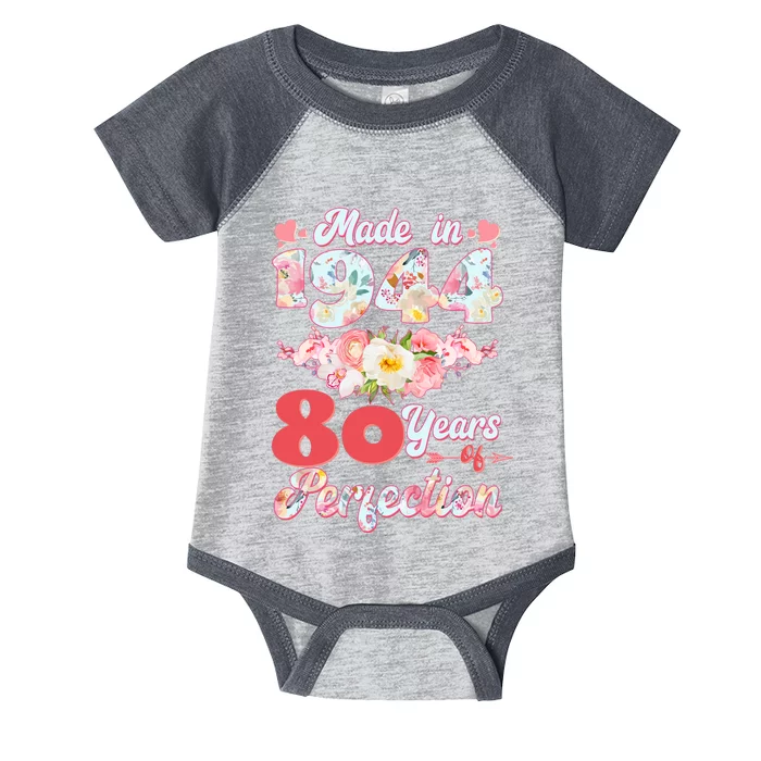 Flower Floral Made In 1944 80 Years Of Perfection Infant Baby Jersey Bodysuit