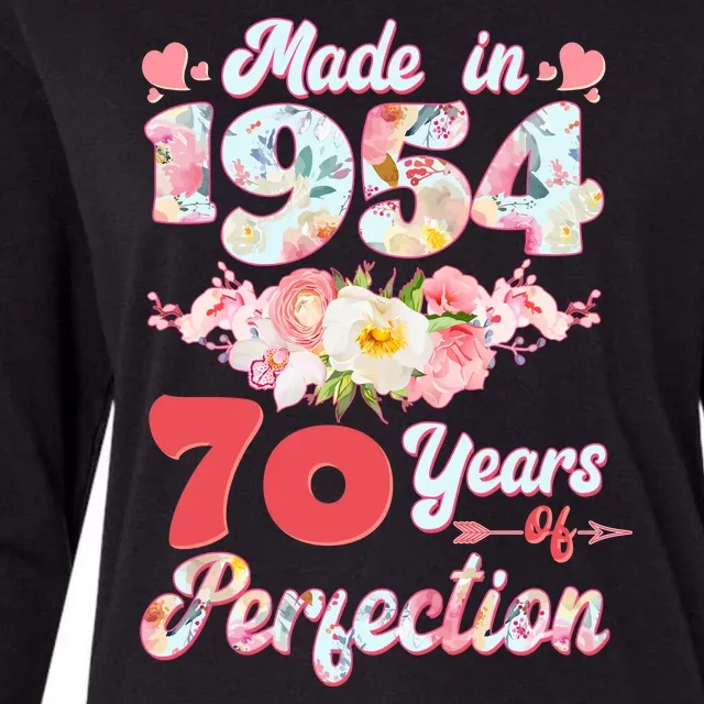 Flower Floral Made In 1954 70 Years Of Perfection Womens Cotton Relaxed Long Sleeve T-Shirt