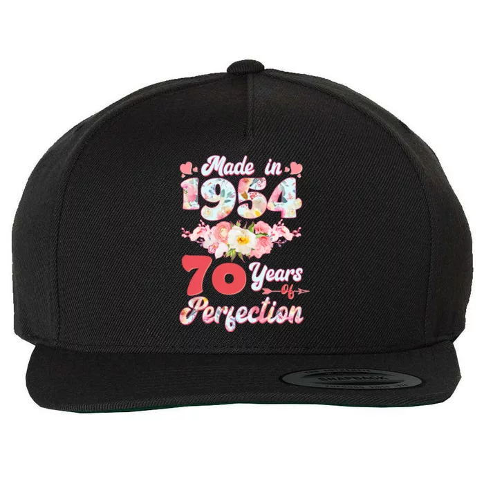 Flower Floral Made In 1954 70 Years Of Perfection Wool Snapback Cap