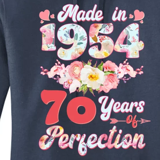 Flower Floral Made In 1954 70 Years Of Perfection Women's Pullover Hoodie