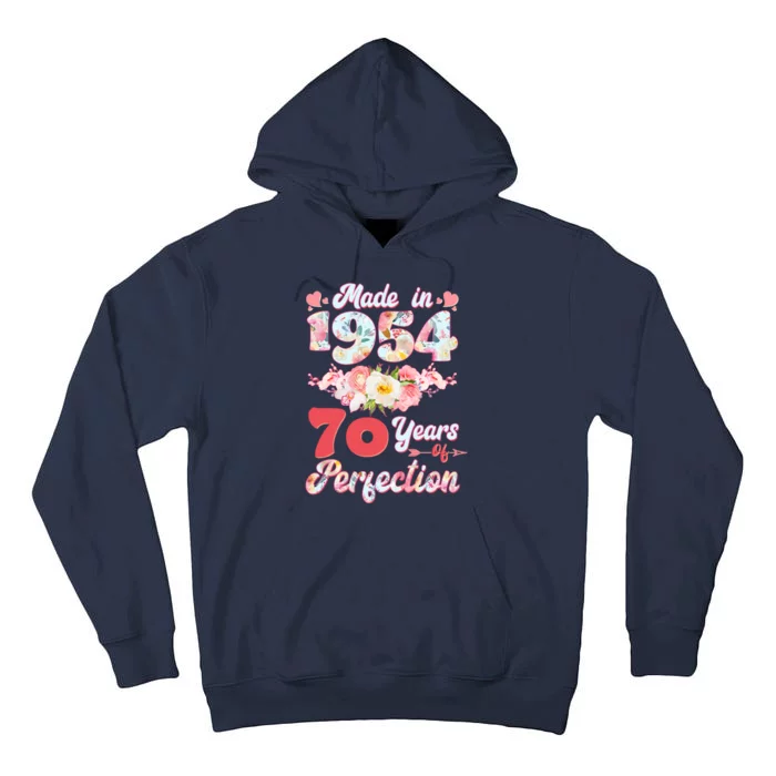 Flower Floral Made In 1954 70 Years Of Perfection Tall Hoodie