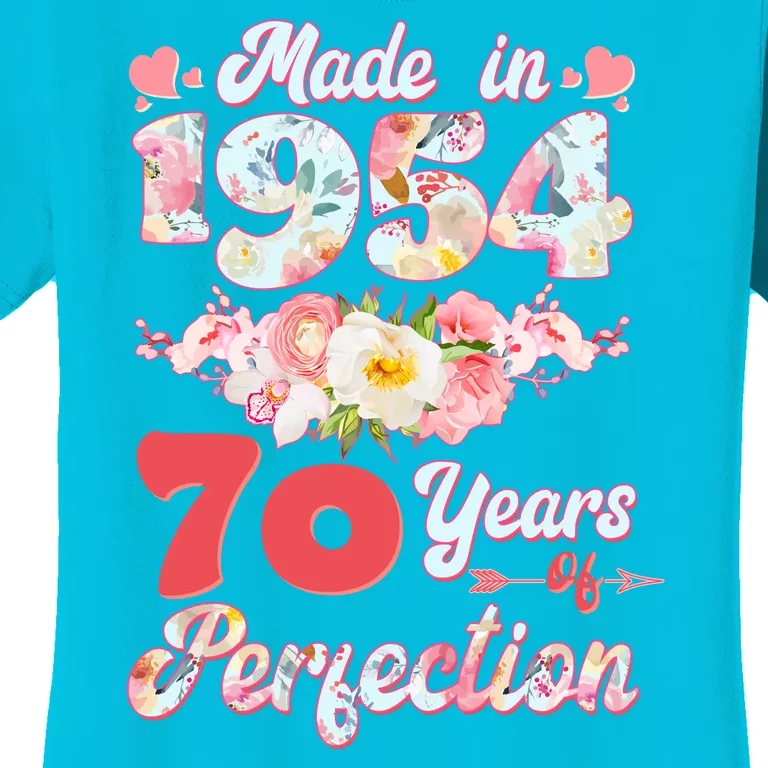 Flower Floral Made In 1954 70 Years Of Perfection Women's T-Shirt