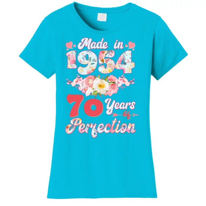 Flower Floral Made In 1954 70 Years Of Perfection Women's T-Shirt