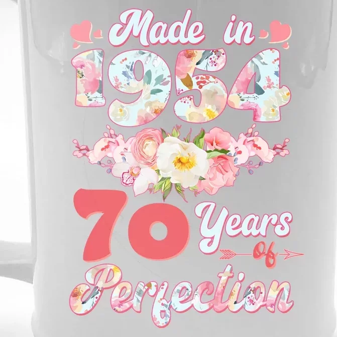 Flower Floral Made In 1954 70 Years Of Perfection Front & Back Beer Stein