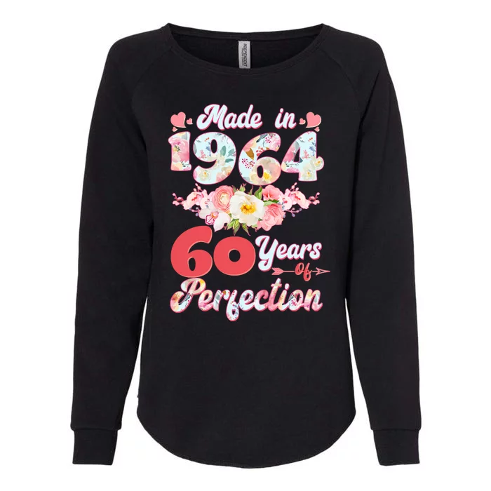 Flower Floral Made In 1964 60 Years Of Perfection Womens California Wash Sweatshirt