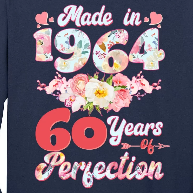 Flower Floral Made In 1964 60 Years Of Perfection Tall Long Sleeve T-Shirt