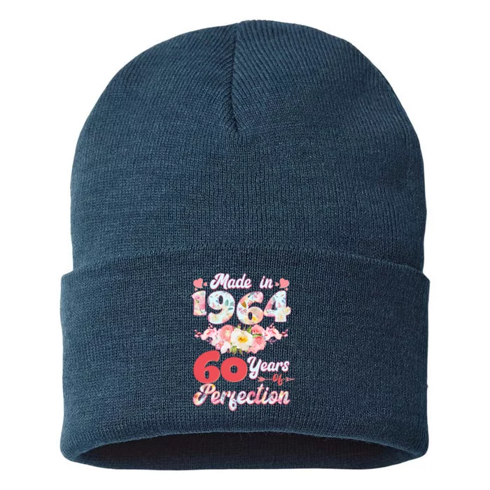 Flower Floral Made In 1964 60 Years Of Perfection Sustainable Knit Beanie