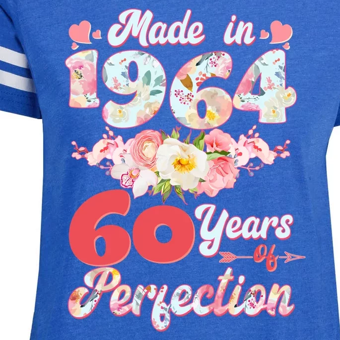 Flower Floral Made In 1964 60 Years Of Perfection Enza Ladies Jersey Football T-Shirt