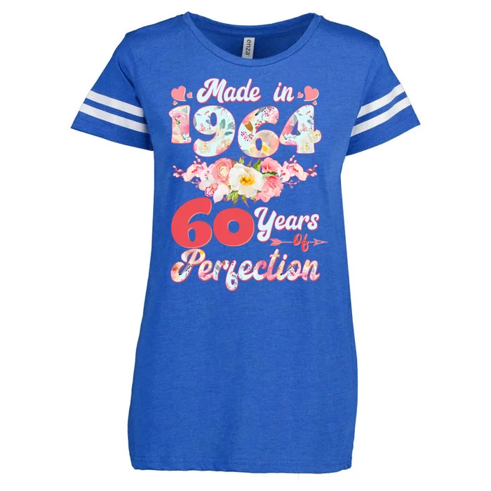 Flower Floral Made In 1964 60 Years Of Perfection Enza Ladies Jersey Football T-Shirt