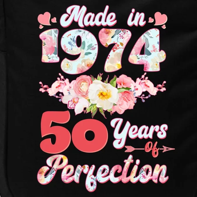 Flower Floral Made In 1974 50 Years Of Perfection Impact Tech Backpack