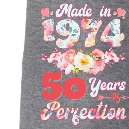 Flower Floral Made In 1974 50 Years Of Perfection Doggie 3-End Fleece Hoodie