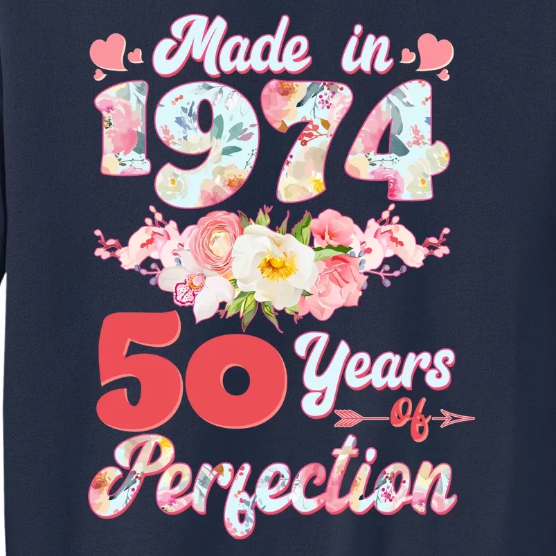 Flower Floral Made In 1974 50 Years Of Perfection Sweatshirt