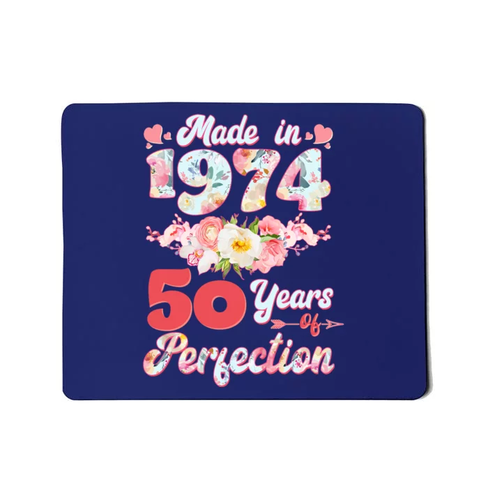 Flower Floral Made In 1974 50 Years Of Perfection Mousepad