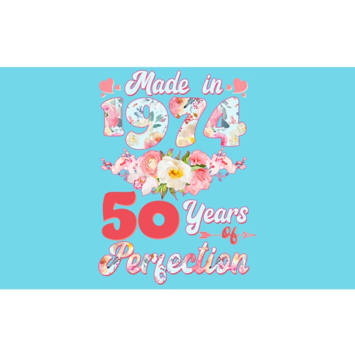 Flower Floral Made In 1974 50 Years Of Perfection Bumper Sticker