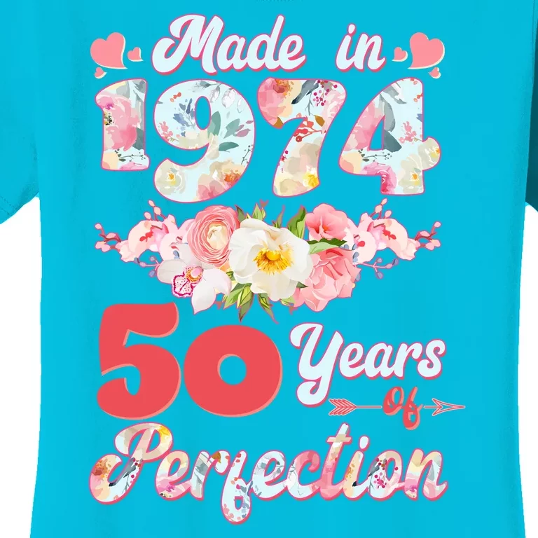 Flower Floral Made In 1974 50 Years Of Perfection Women's T-Shirt