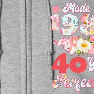 Flower Floral Made In 1984 40 Years Of Perfection Full Zip Hoodie