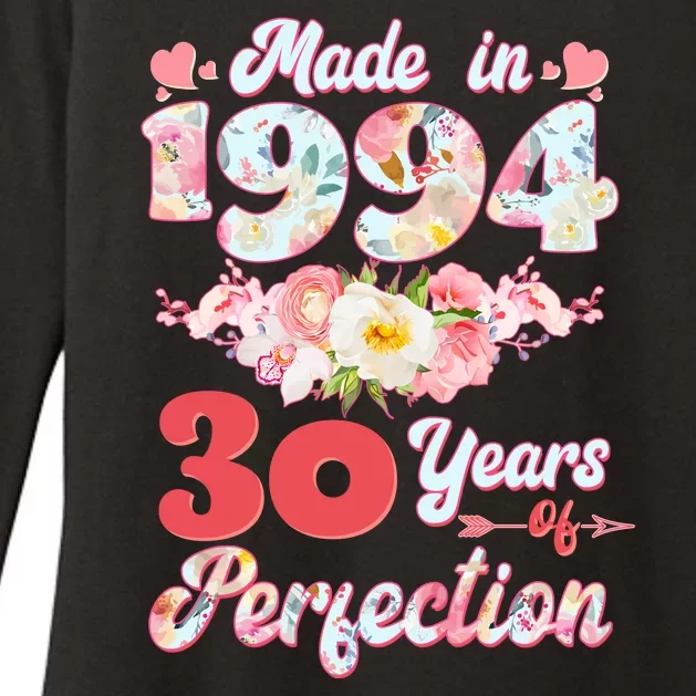 Flower Floral Made In 1994 30 Years Of Perfection Womens CVC Long Sleeve Shirt