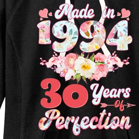 Flower Floral Made In 1994 30 Years Of Perfection Women's Fleece Hoodie