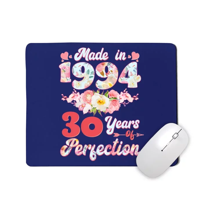 Flower Floral Made In 1994 30 Years Of Perfection Mousepad