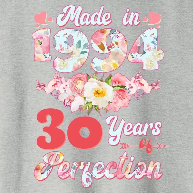 Flower Floral Made In 1994 30 Years Of Perfection Women's Crop Top Tee