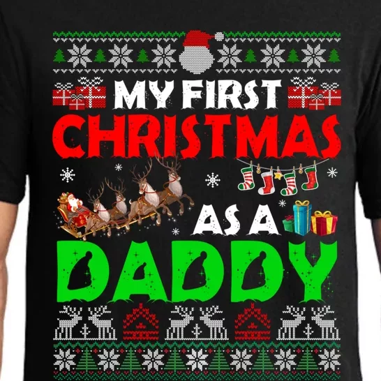 Funny Family My 1st Christmas As A Daddy Ugly Xmas Sweater Funny Gift Pajama Set