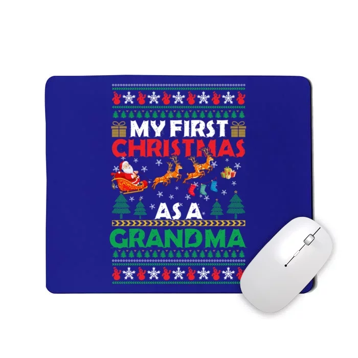 Funny Family My 1st First Christmas As A Grandma Ugly Xmas Meaningful Gift Mousepad