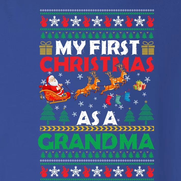 Funny Family My 1st First Christmas As A Grandma Ugly Xmas Meaningful Gift Toddler Long Sleeve Shirt