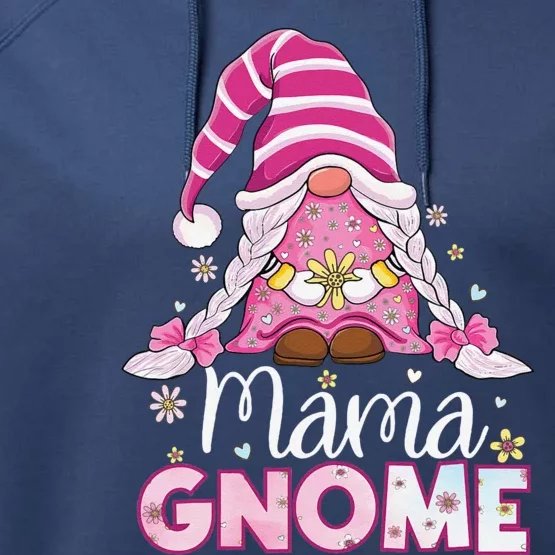 Flower For Mom Gnomies Cute Gnome Mom Happy MotherS Day Performance Fleece Hoodie