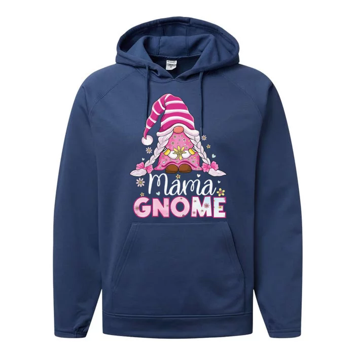 Flower For Mom Gnomies Cute Gnome Mom Happy MotherS Day Performance Fleece Hoodie