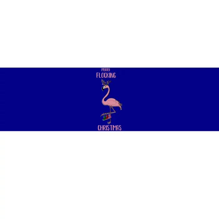 Funny Flamingo Merry Flocking Christmas Tropical Xmas Gift Bumper Sticker