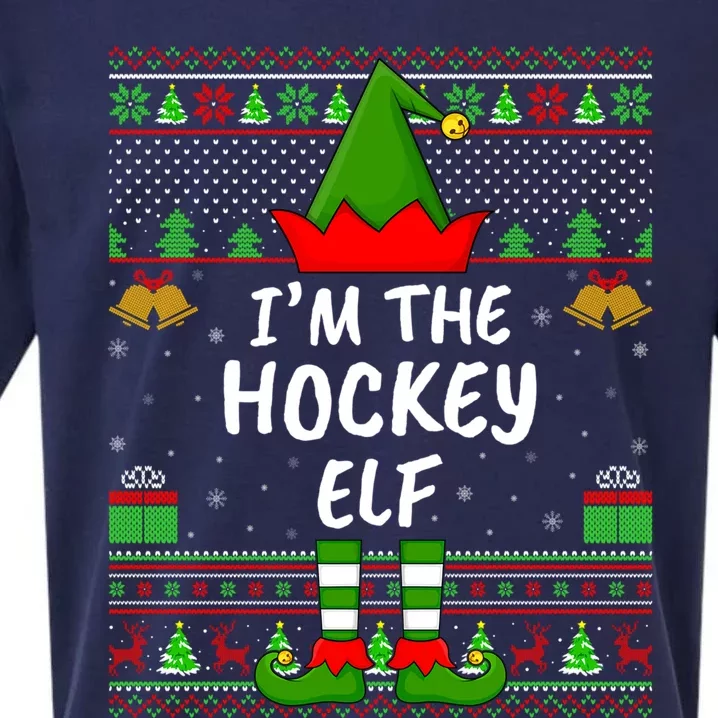 Funny Family Matching Ugly Im The Hockey Elf Christmas Great Gift Sueded Cloud Jersey T-Shirt