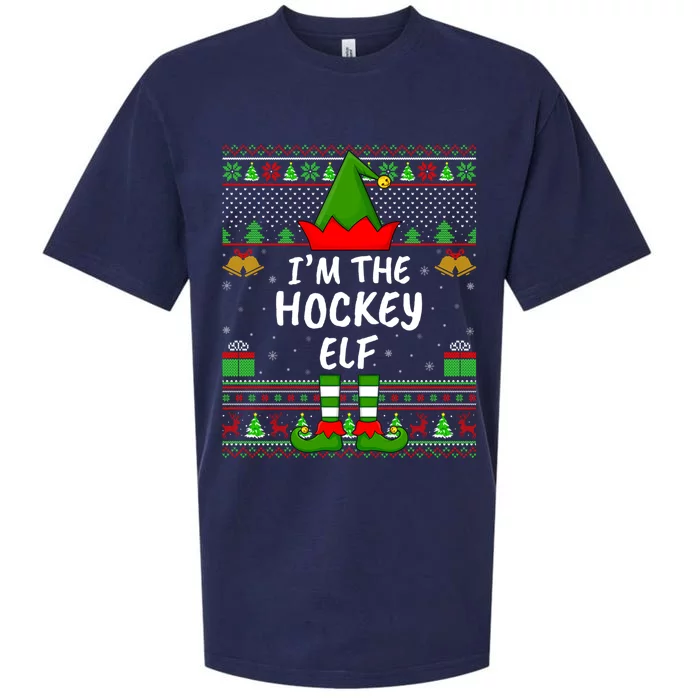 Funny Family Matching Ugly Im The Hockey Elf Christmas Great Gift Sueded Cloud Jersey T-Shirt