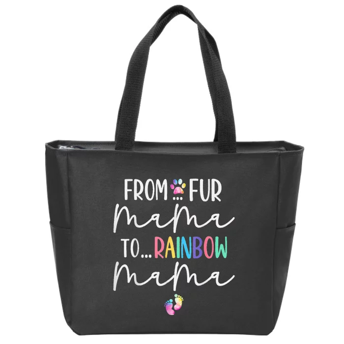 From Fur Mama To Rainbow Mama, Pregnancy Mom Mother's Day Zip Tote Bag