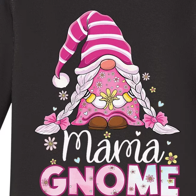 Flower For Mom Gnomies Cute Gnome Mom Happy Mother's Day Baby Long Sleeve Bodysuit