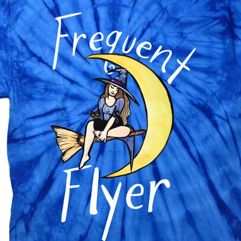 Frequent Flyer Moon Witch Gift Tie-Dye T-Shirt