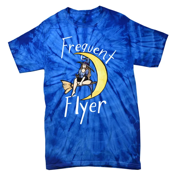 Frequent Flyer Moon Witch Gift Tie-Dye T-Shirt