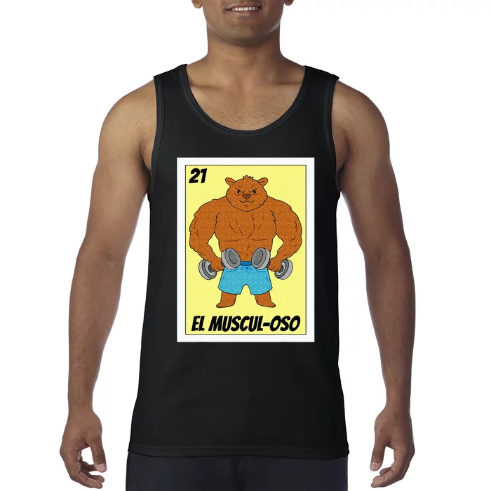 Funny Fitness Mexican Design El Musculoso Tank Top