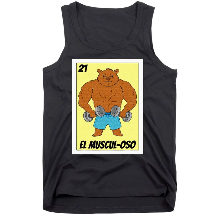 Funny Fitness Mexican Design El Musculoso Tank Top