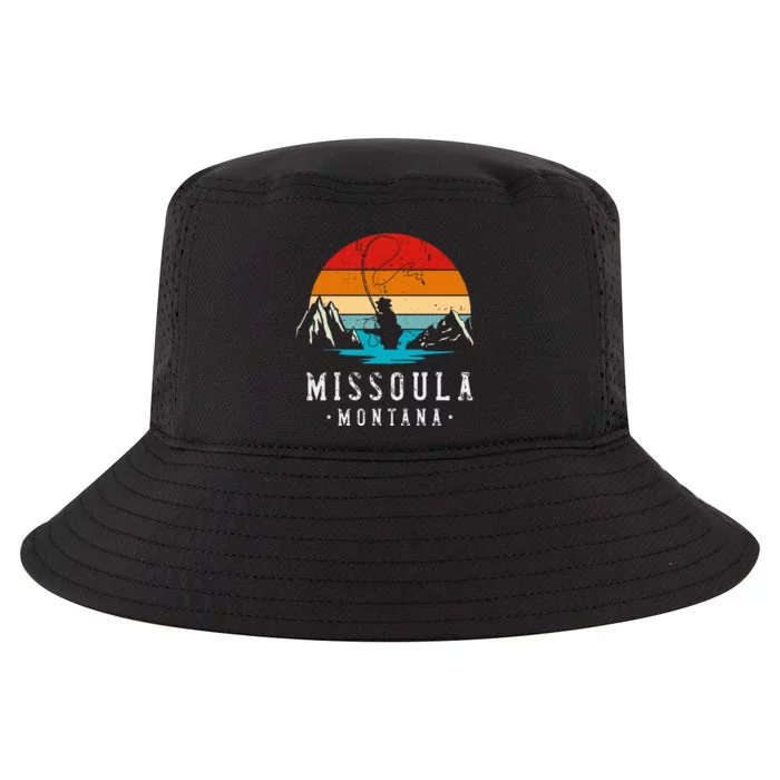 Fly Fishing Missoula Montana Cool Comfort Performance Bucket Hat