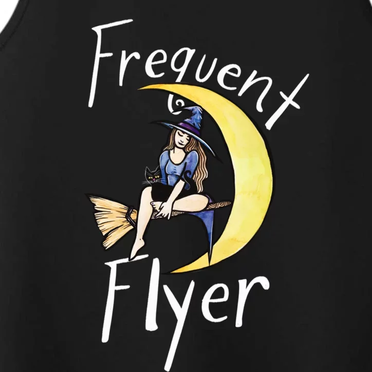 Frequent Flyer Moon Witch Meaningful Gift Performance Tank