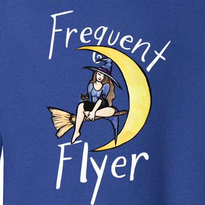 Frequent Flyer Moon Witch Meaningful Gift Toddler Sweatshirt