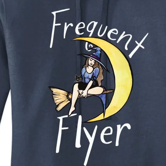 Frequent Flyer Moon Witch Meaningful Gift Women's Pullover Hoodie