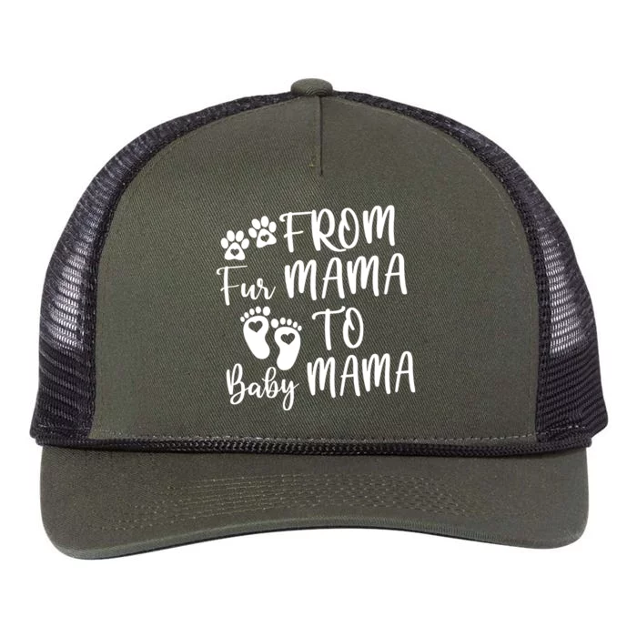 From Fur Mama To Baby Mama Retro Rope Trucker Hat Cap