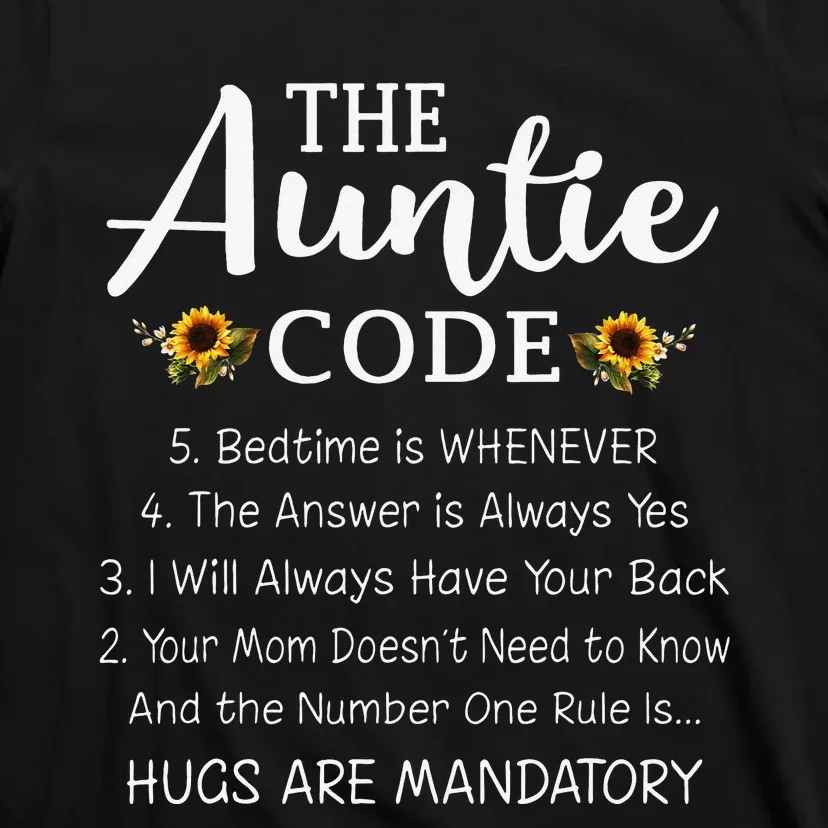 Funny Family Matching Gifts For Aunt The Auntie Code T-Shirt