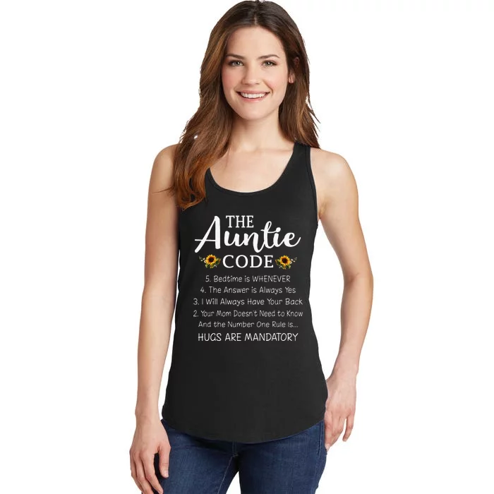 Funny Family Matching Gifts For Aunt The Auntie Code Ladies Essential Tank