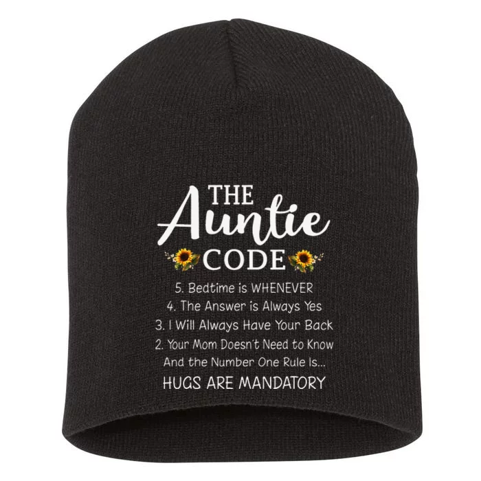 Funny Family Matching Gifts For Aunt The Auntie Code Short Acrylic Beanie