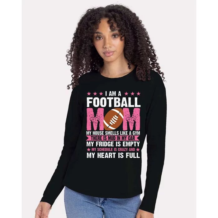 Funny Football Mom Quote Fan Womens Cotton Relaxed Long Sleeve T-Shirt