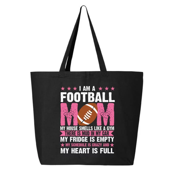 Funny Football Mom Quote Fan 25L Jumbo Tote